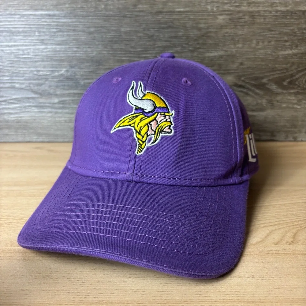 Minnesota Vikings Hat Cap Snap Back Purple NFL Football Miller Lite Adjustable